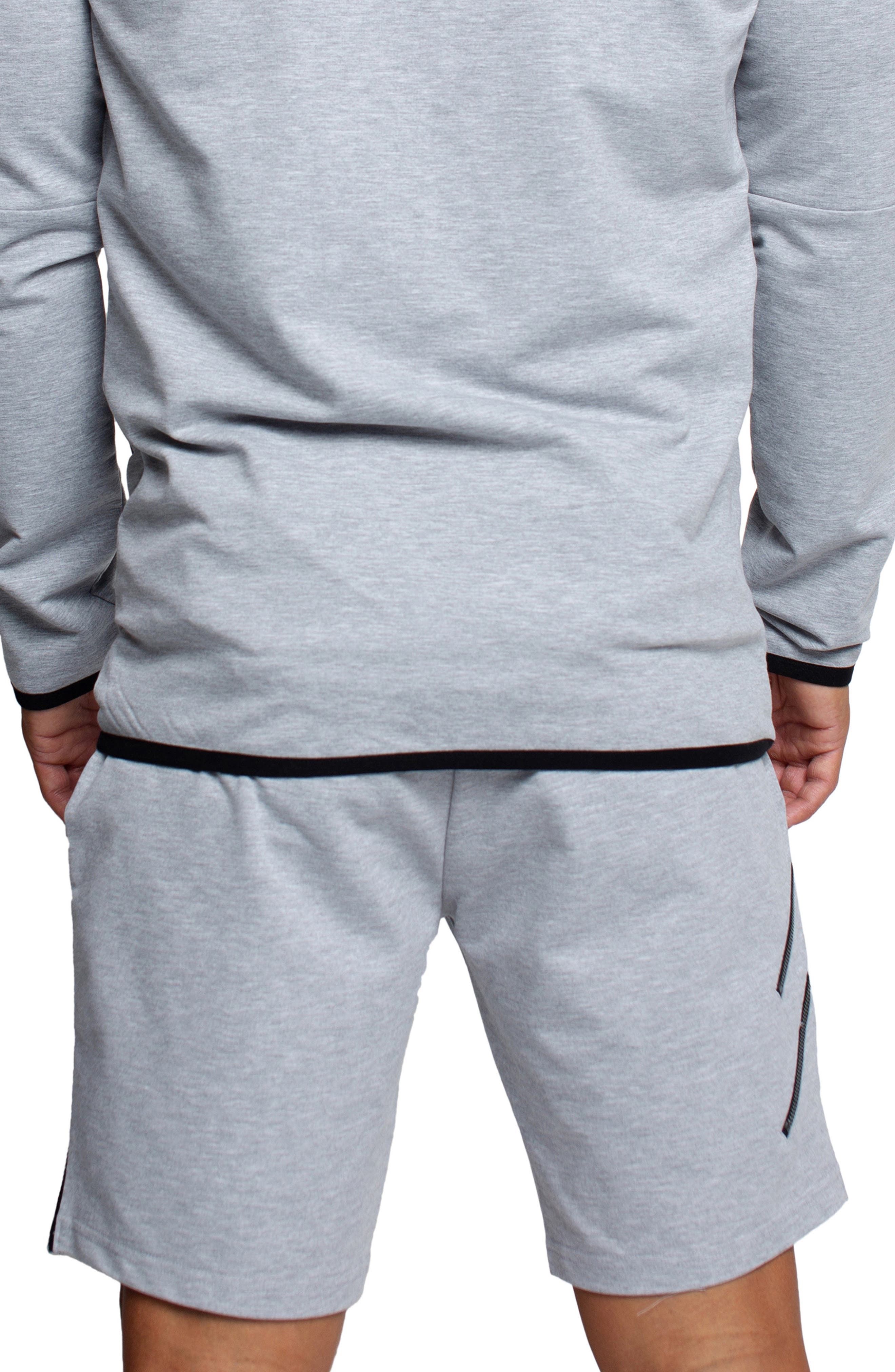 2Zippers Grey Stretch Cotton Drawstring Shorts - image 2