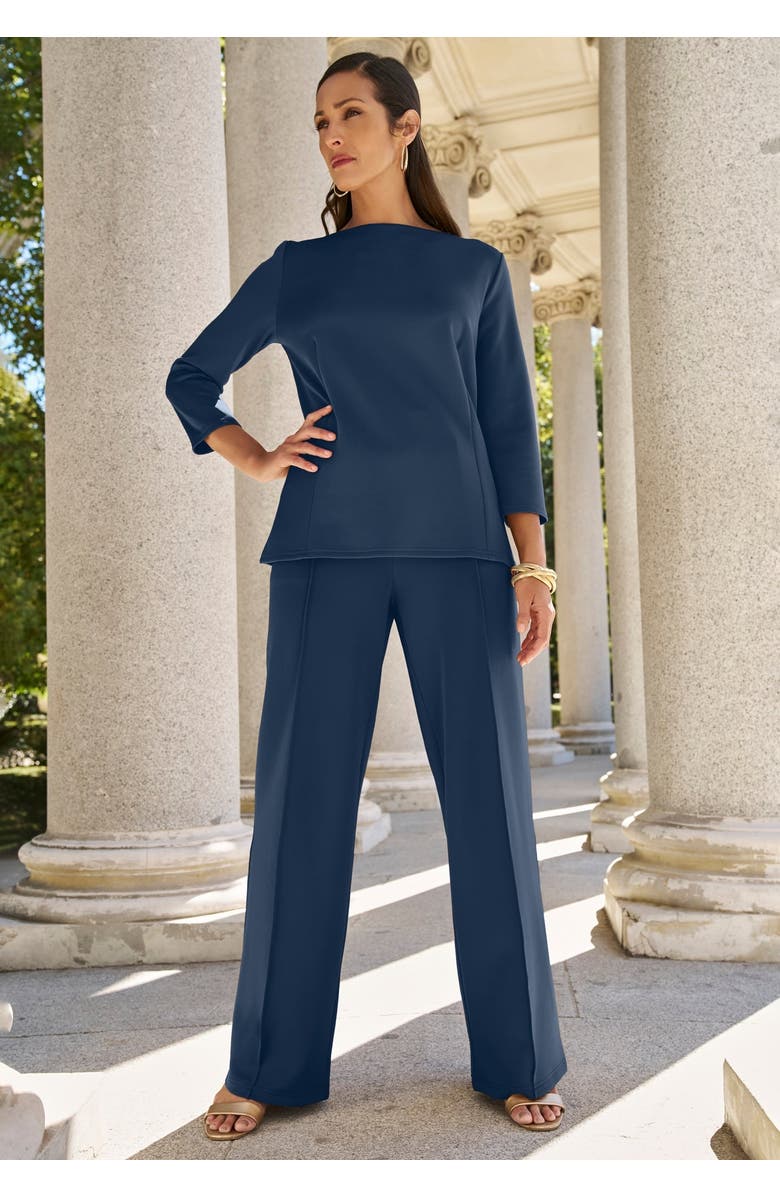 Jessica London PerfectEase Wide Leg Pant, Alternate, color, Black