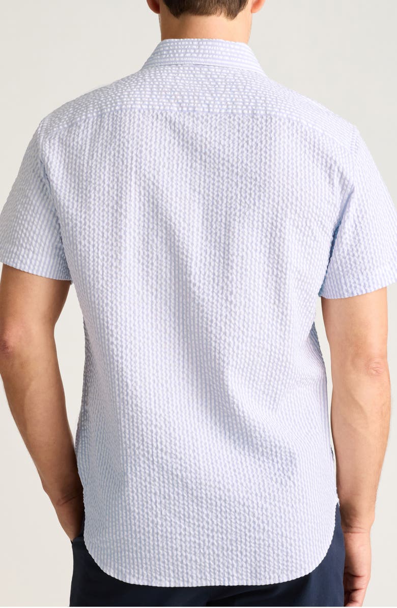 Bonobos Riviera Slim Fit Short Sleeve Seersucker Button-Up Shirt, Alternate, color, Morgan Seer Sucker Stripe