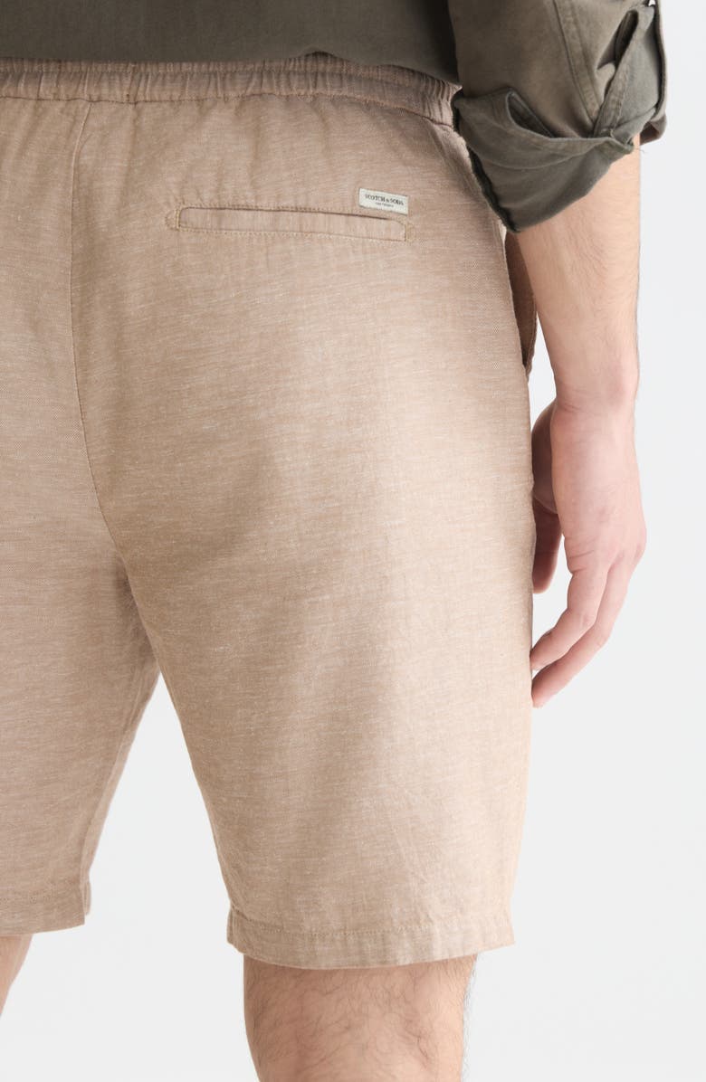 Scotch & Soda Regular Fit Cotton & Linen Chino Shorts, Alternate, color, Amphora