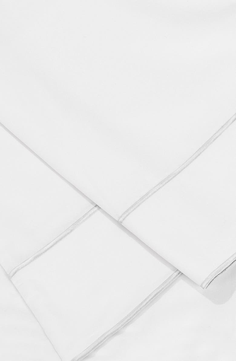 MELANGE HOME Framed Embroidered Duvet & Sham Set, Alternate, color, White/ White