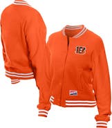 New Era Women's New Era  Orange Cincinnati Bengals Throwback Fleece Full-Snap Jacket