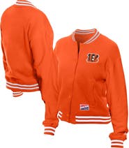 New Era Women's New Era  Orange Cincinnati Bengals Throwback Fleece Full-Snap Jacket