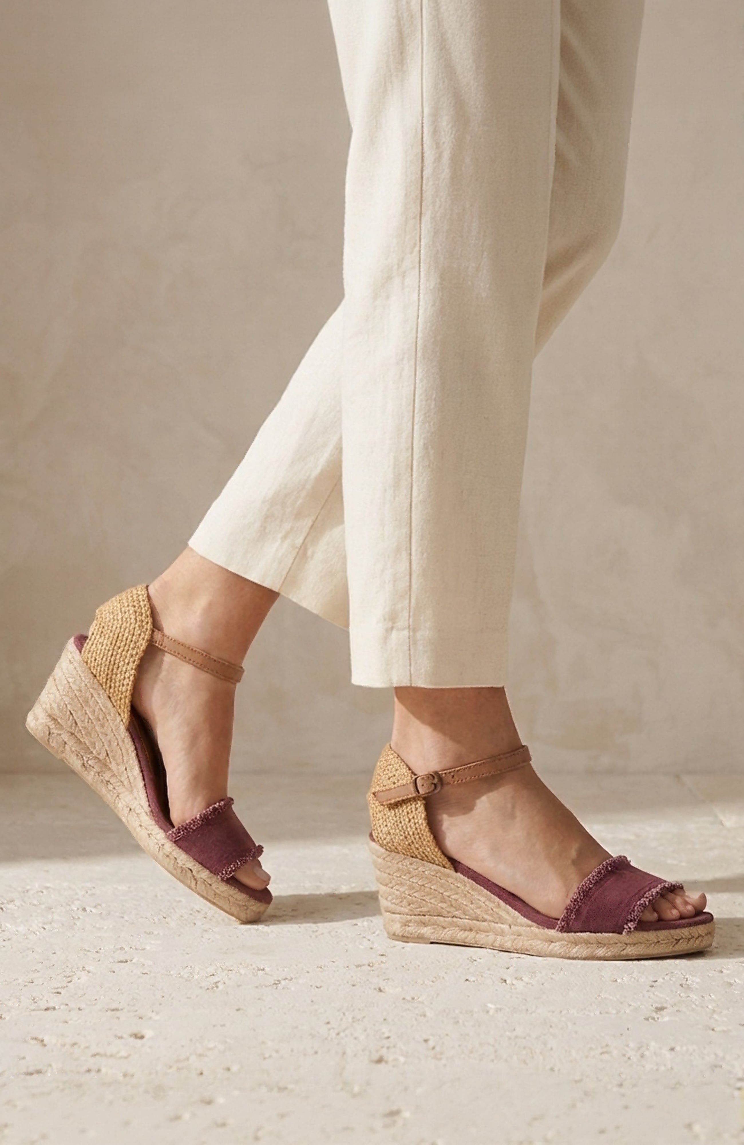 Menina Step Inesa Single Fringed Band Espadrille, Alternate, color, Terra Cotta