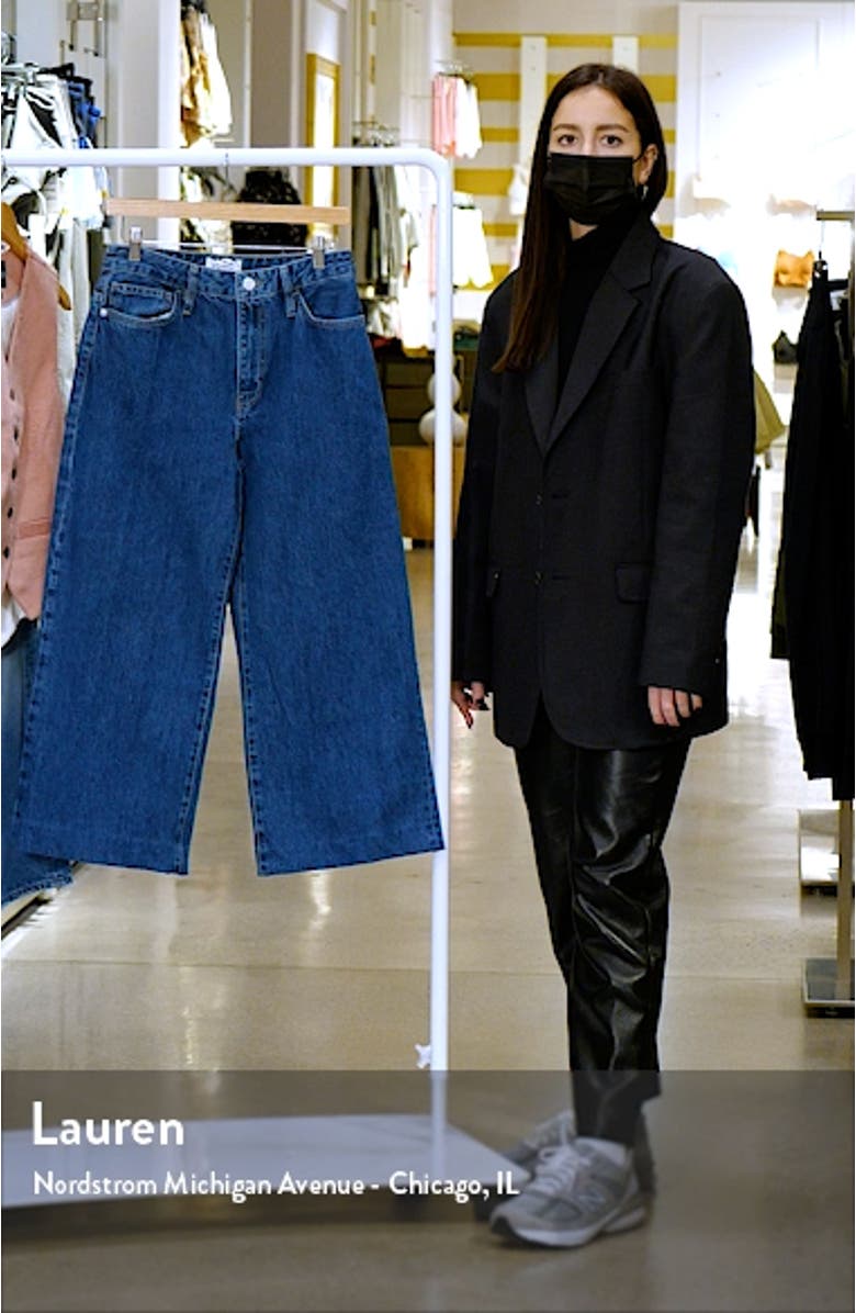 High Waist Raw Hem Crop Wide Leg Jeans, sales video thumbnail