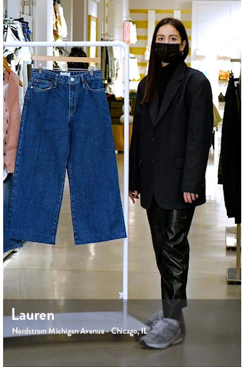 High Waist Raw Hem Crop Wide Leg Jeans video