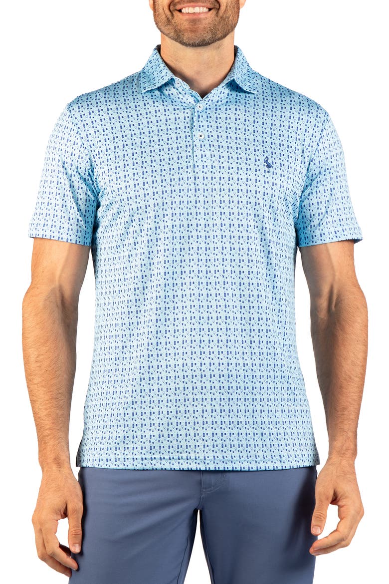 Bottoms Up Performance Polo, Main, color, AQUA