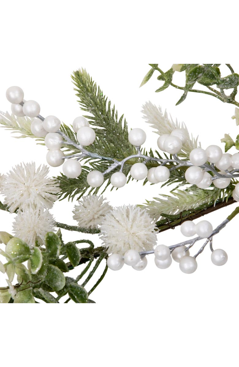 Northlight Glittered Berries and Eucalyptus Artificial Christmas Garland - 5' - Unlit, Alternate, color, 