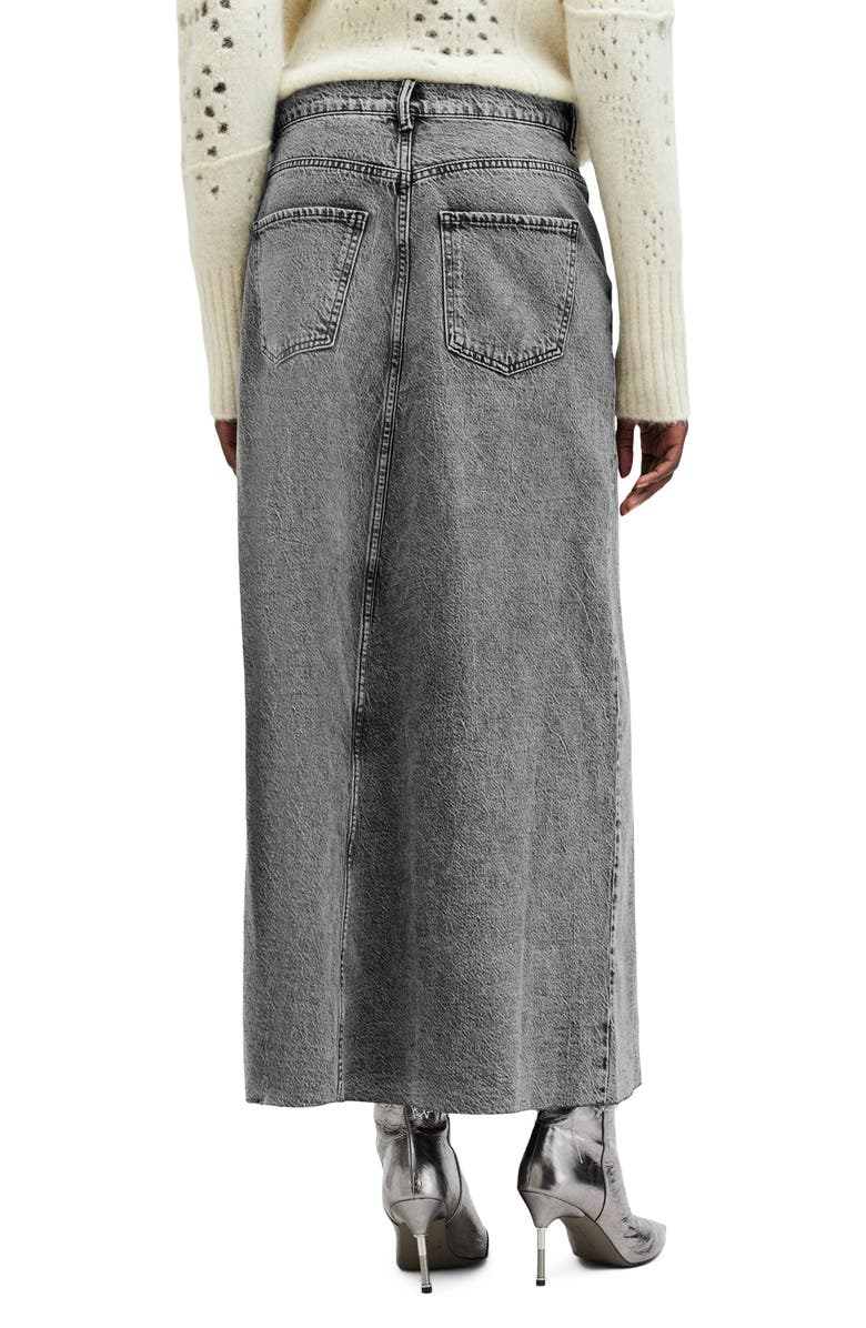 AllSaints Noir Asymmetric Waist Denim Maxi Skirt, Alternate, color, Vintage Black