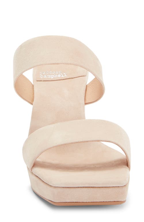 Jeffrey Campbell Danity Platform Slide Sandal In Beige Suede