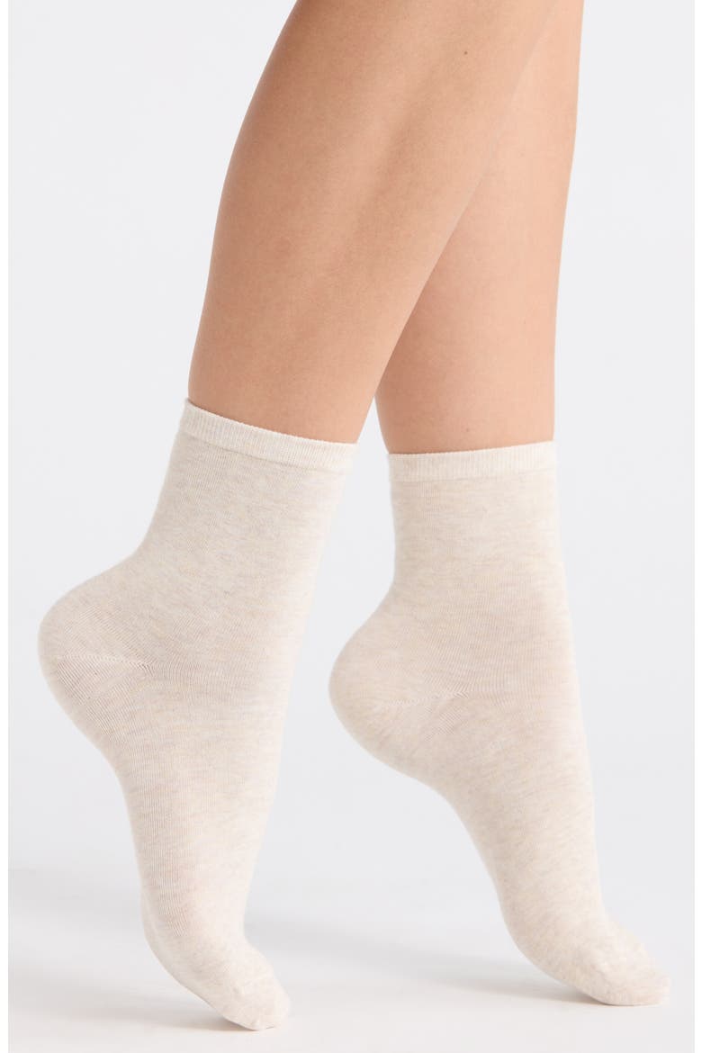 Everyday Low Flat Knit Crew Socks, Main, color, OATMEAL HEATHER