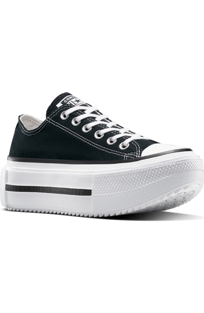 Converse Gender Inclusive Chuck Taylor All Star Lift Double Stack Low Top Platform Sneaker, Main, color, Black/ White/ Black