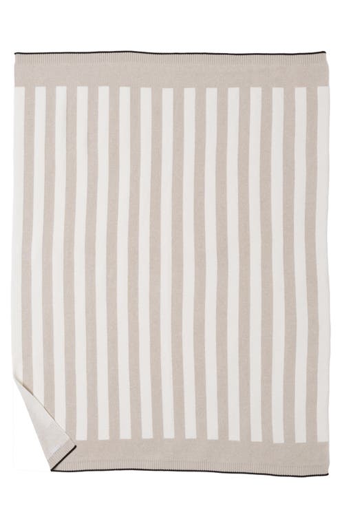 Barefoot Dreams Cozychic® Stripe Throw Blanket In Oatmeal/cream