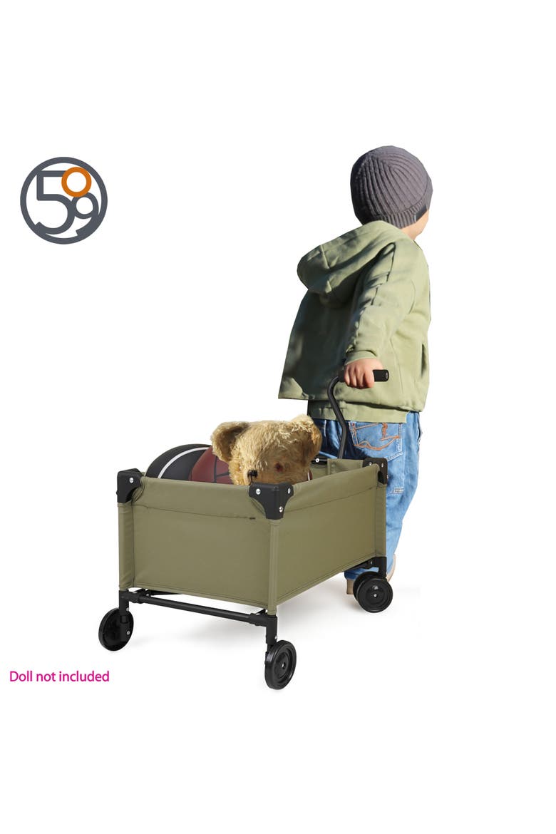 Little Wagon Khaki Folding Pull Along Cart, Alternate, color, Green