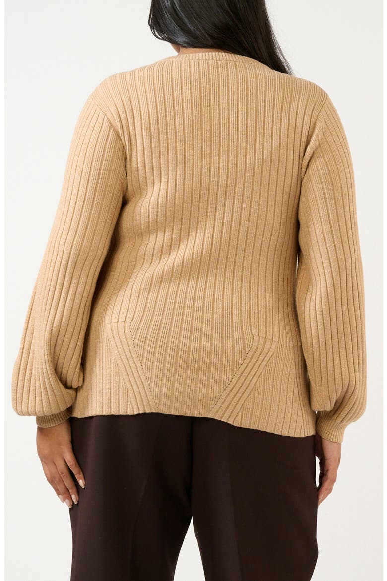 Remi Blouson Sleeve Mixed Rib Sweater, Alternate, color, BEIGE