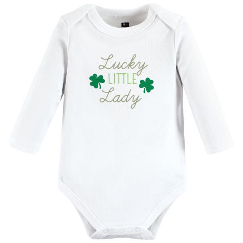Hudson Baby Infant Breathable Cotton Long-sleeve Bodysuit Bundle 3 Count In White