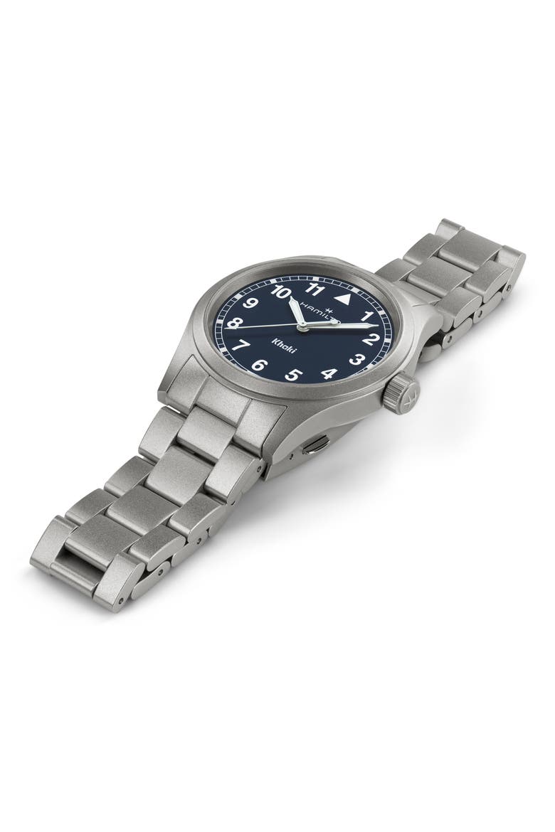 Khaki Field Bracelet Watch, 38mm, Alternate, color, BLUE