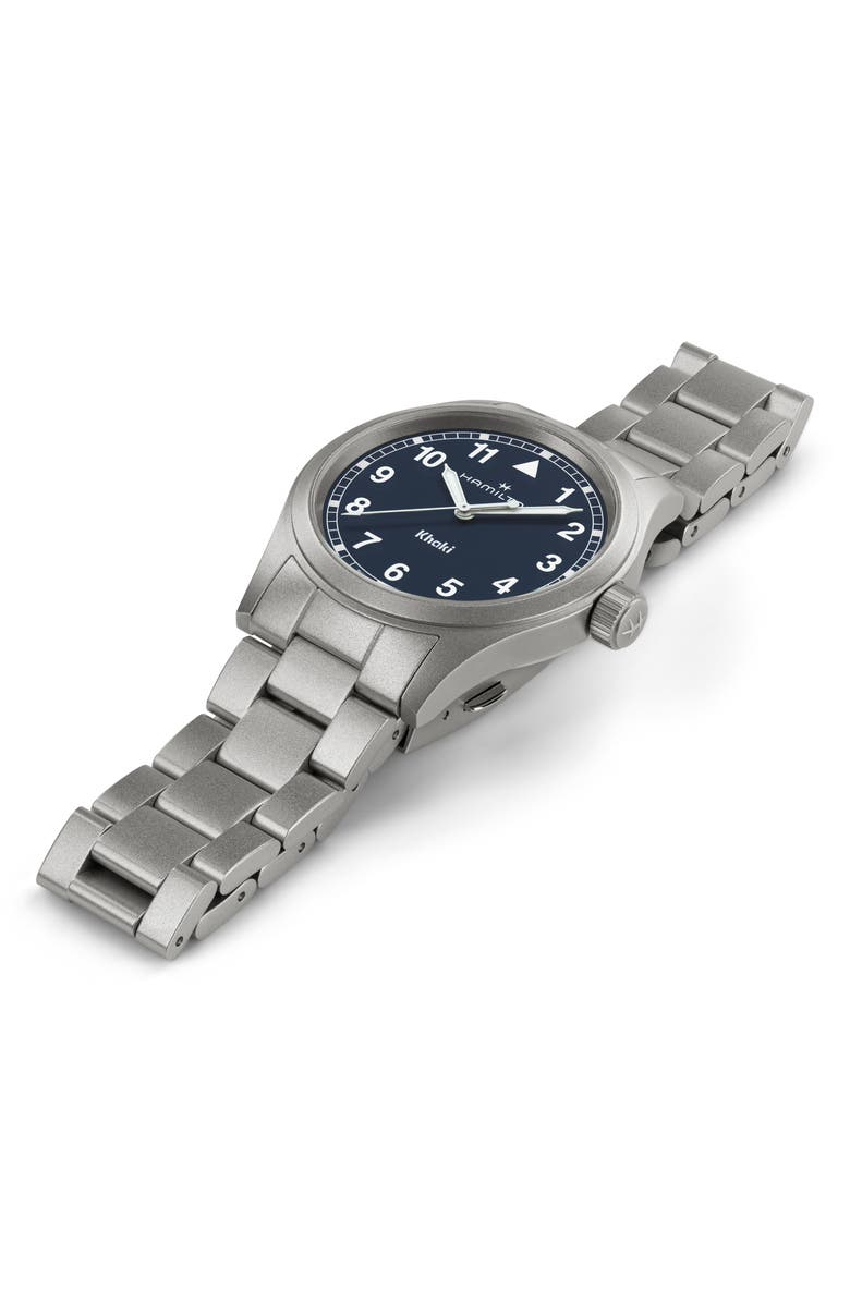 Hamilton Khaki Field Bracelet Watch, 38mm, Alternate, color, Blue