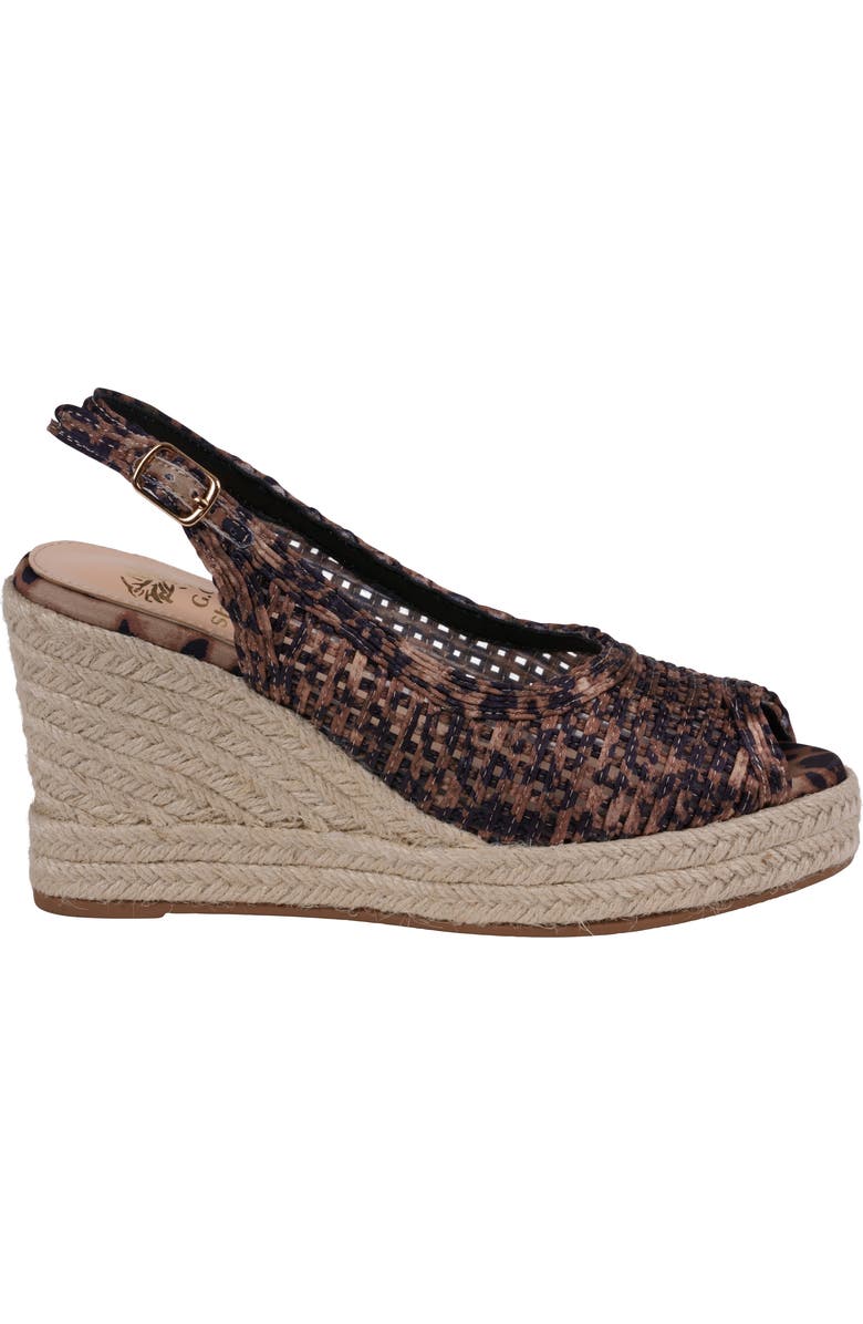 GC SHOES Amira Slingback Espadrille Wedge Sandal, Alternate, color, Leopard
