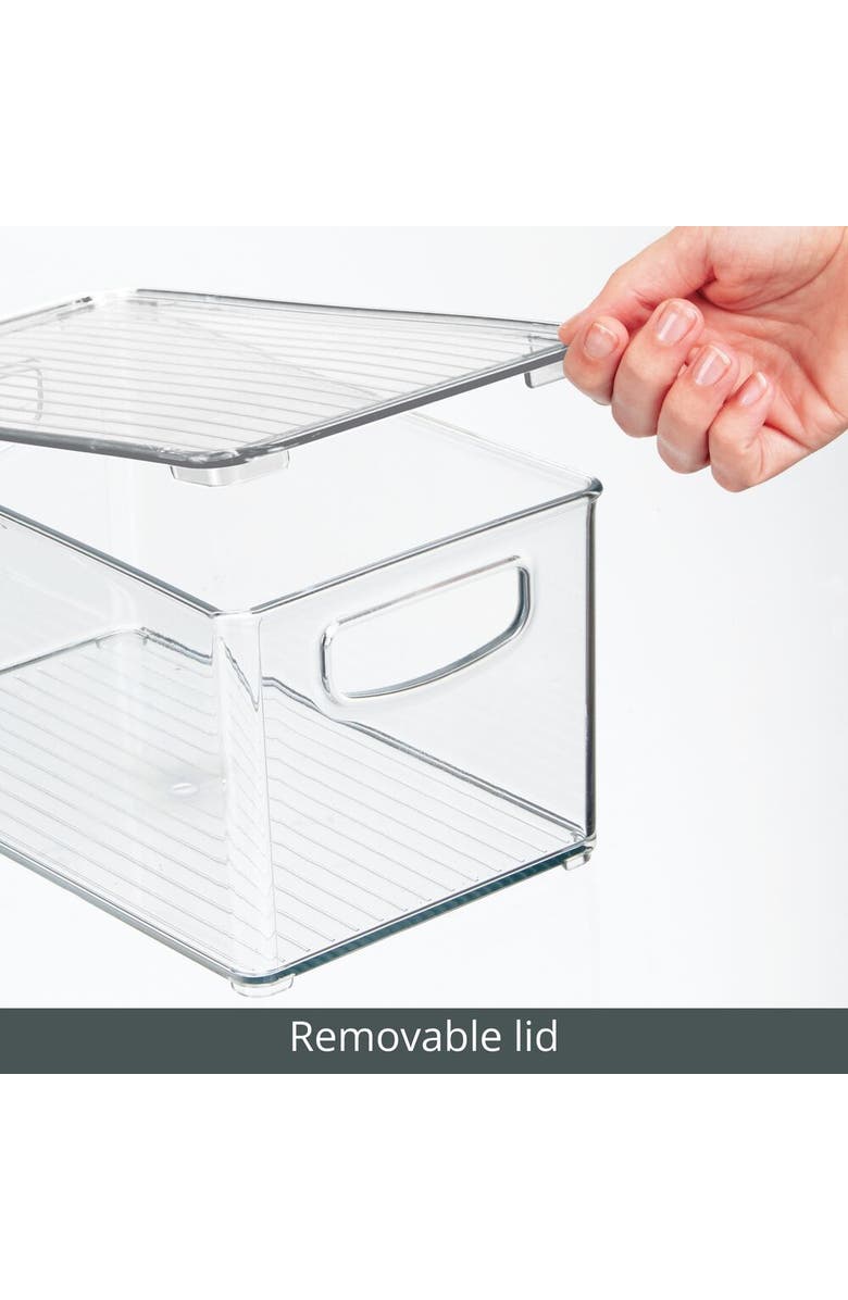 mDesign Plastic Stacking Kitchen Storage Bin Box with Lid/Handles, 6 Pack, Alternate, color,