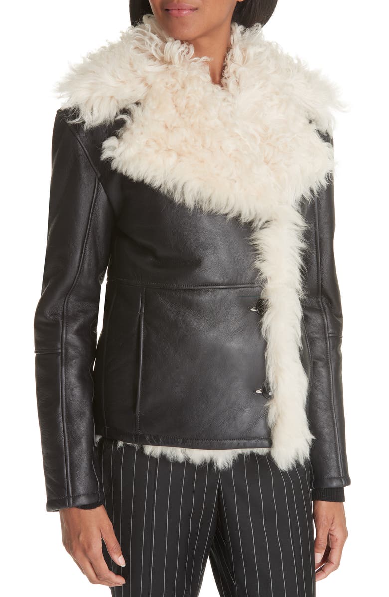 FRAME Genuine Shearling Jacket, Alternate, color, 