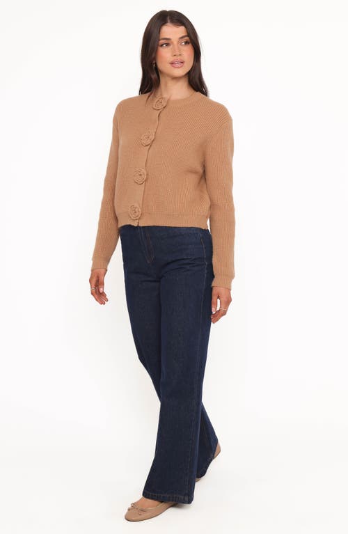 Petal And Pup Petal & Pup Jones Rosette Cardigan In Brown