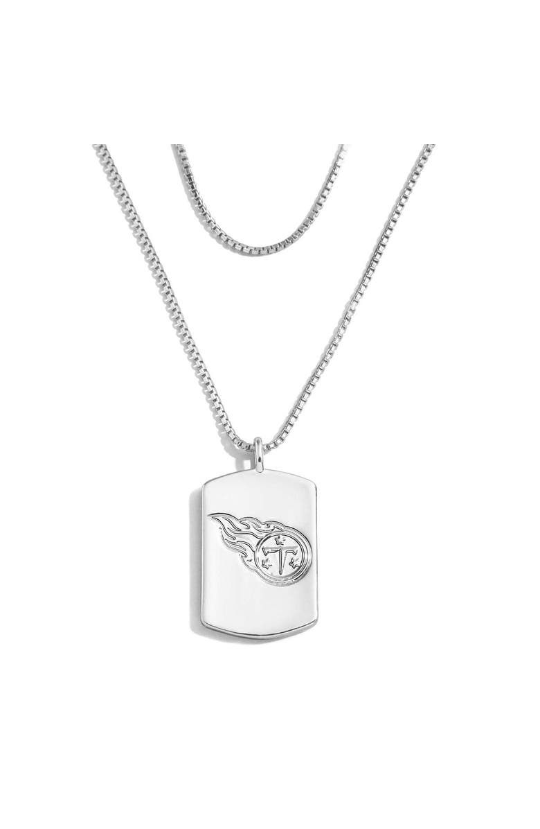 WEAR by Erin Andrews x Baublebar Tennessee Titans Silver Dog Tag Necklace, Main, color, Silver