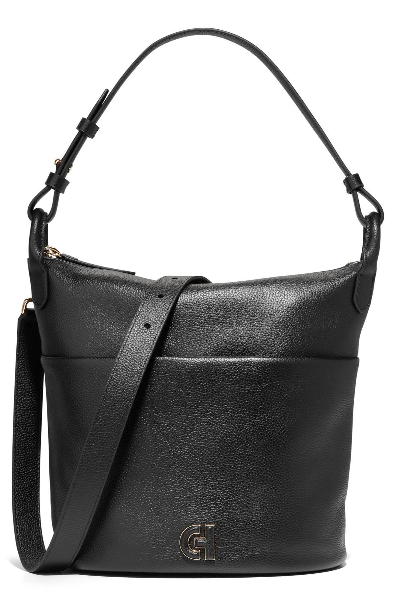 Cole Haan Essential Soft Leather Bucket Bag, Main, color, 