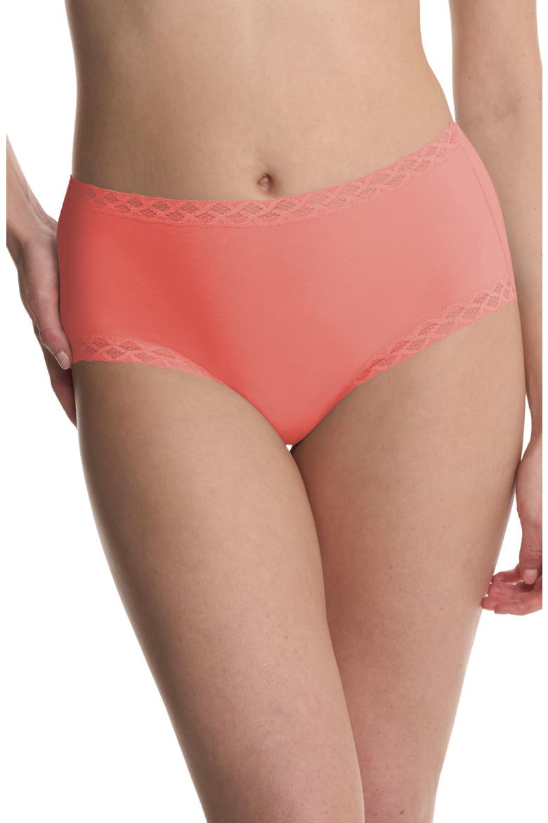 Bliss Cotton Full Brief 3-Pack, Alternate, color, Neon Coral/Greystone/Paprika