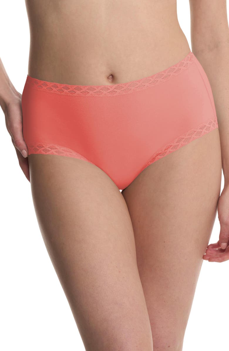 Natori Bliss Cotton Full Brief 3-Pack, Alternate, color, Prple Prl/Neon Coral/Twlght Hz
