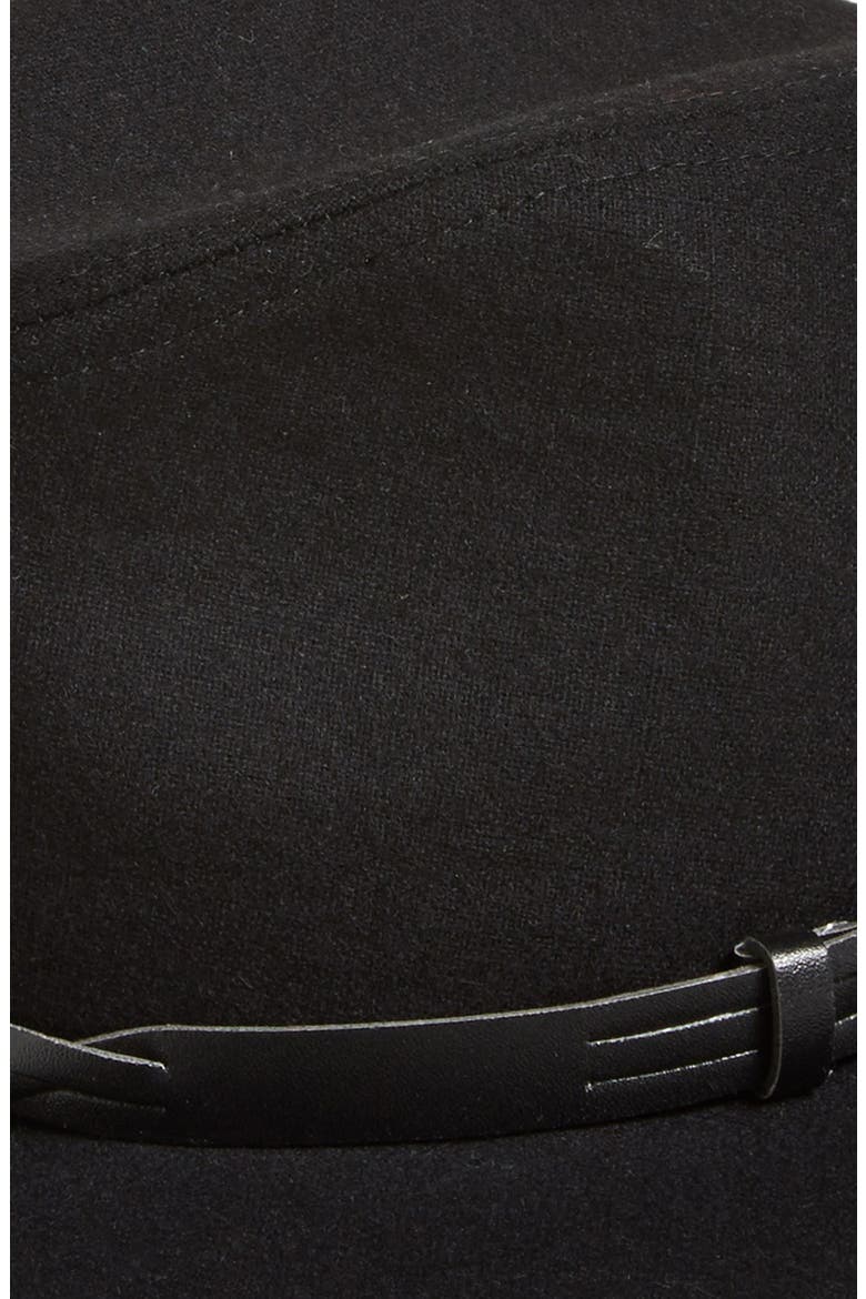 Braid Detail Wool Hat, Alternate, color, BLACK