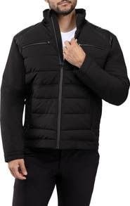 XRAY Faux Leather Trim Puffer Jacket