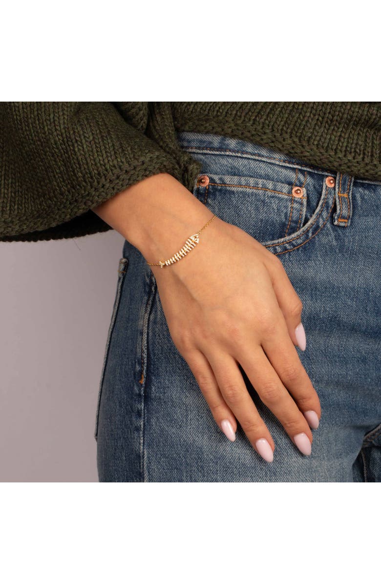 BY ADINA EDEN Fishbone Chain Bracelet, Alternate, color, Gold