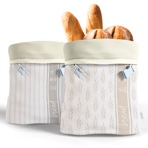 Beeswax Bread Bags, Set of 2, Reusable Organic Cotton, 13"x17"