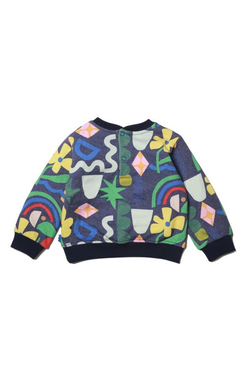 Shop Mon Coeur Kids' Recycled Cotton Blend Graphic Sweatshirt In Navy/multi