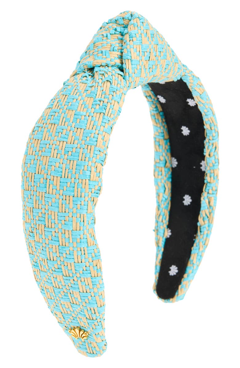 Lele Sadoughi Knotted Raffia Headband, Main, color, Ocean Spray