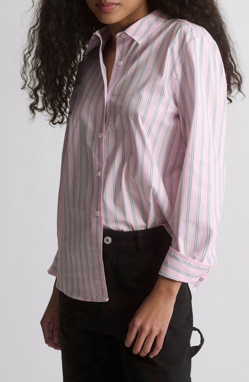 Brooklyn Industries Stripe Cotton Blend Button-up Shirt