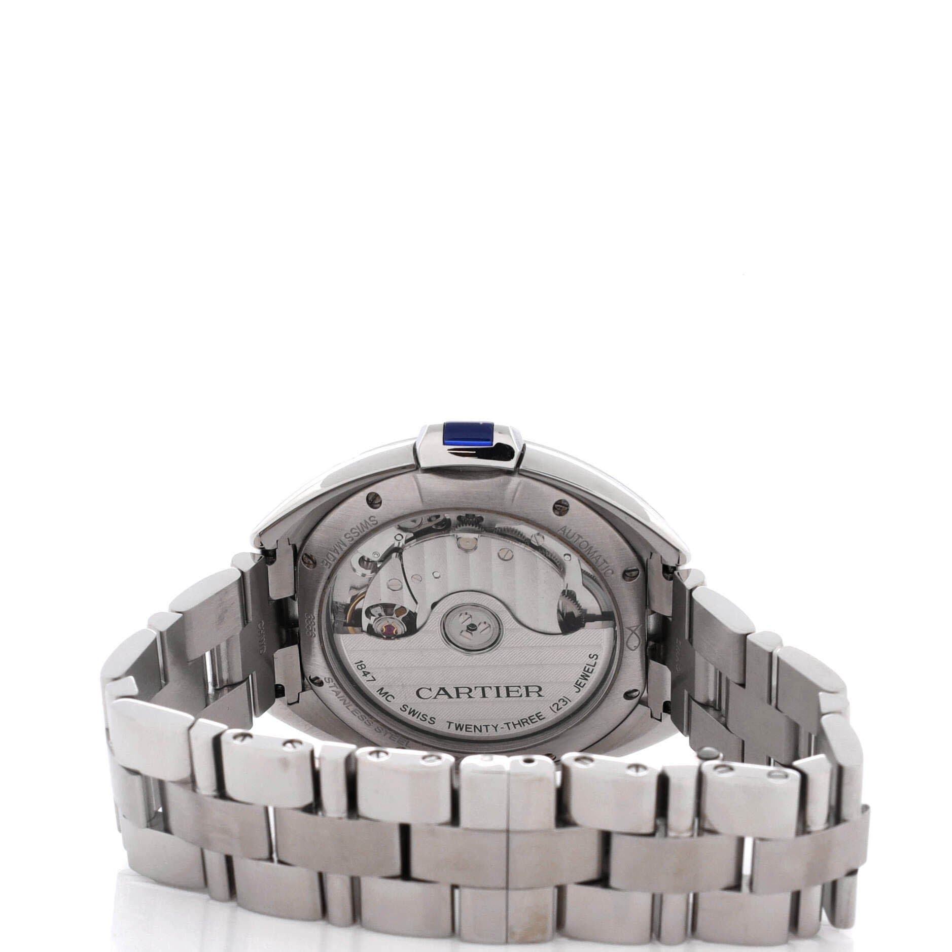Cle de Cartier Automatic Watch Stainless Steel 35, Alternate, color, Metallic Silver