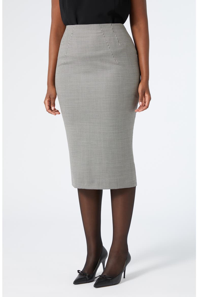 Etiopia Houndstooth Pencil Skirt, Main, color, BLACK/ WHITE