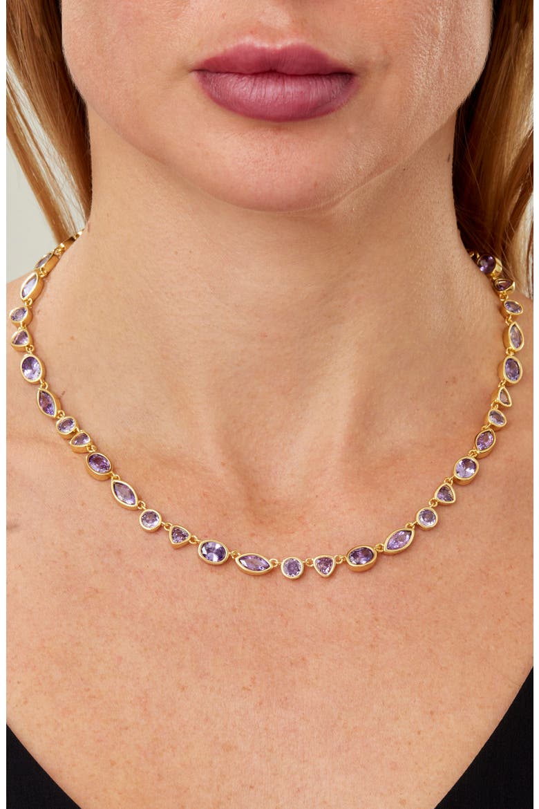 Multi Shape Station Necklace, Alternate, color, YELLOW