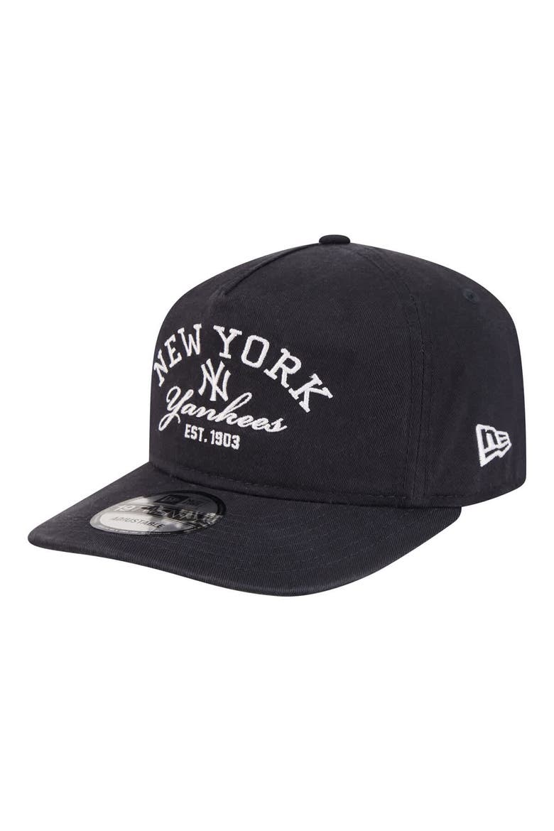 Men's New Era Navy New York Yankees Stacked 19TWENTY Adjustable Hat, Main, color, Navy