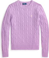 Polo Ralph Lauren Julianna Pima Cotton Cable Knit Crewneck Sweater