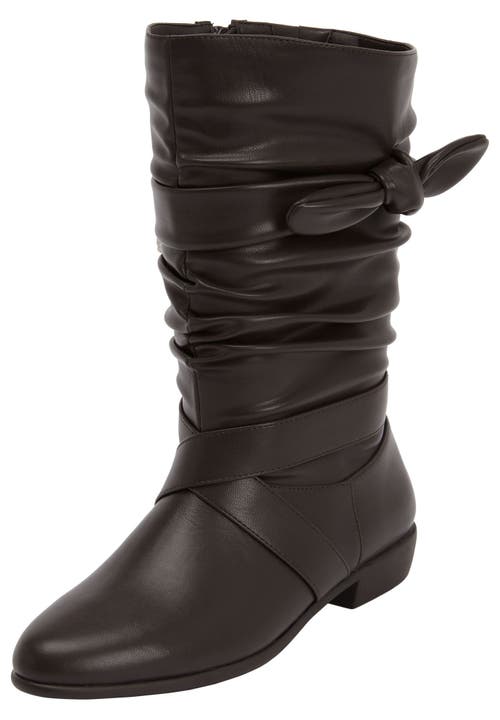 Comfortview The Heather Wide Calf Boot In Brown