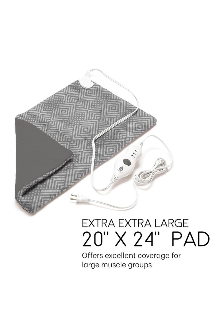 Extra Extra Large Electric Heating Pad, Alternate, color, Grey