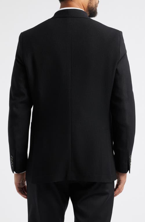 Jack Victor Hampton Solid Black Stretch Wool Sport Coat In Black