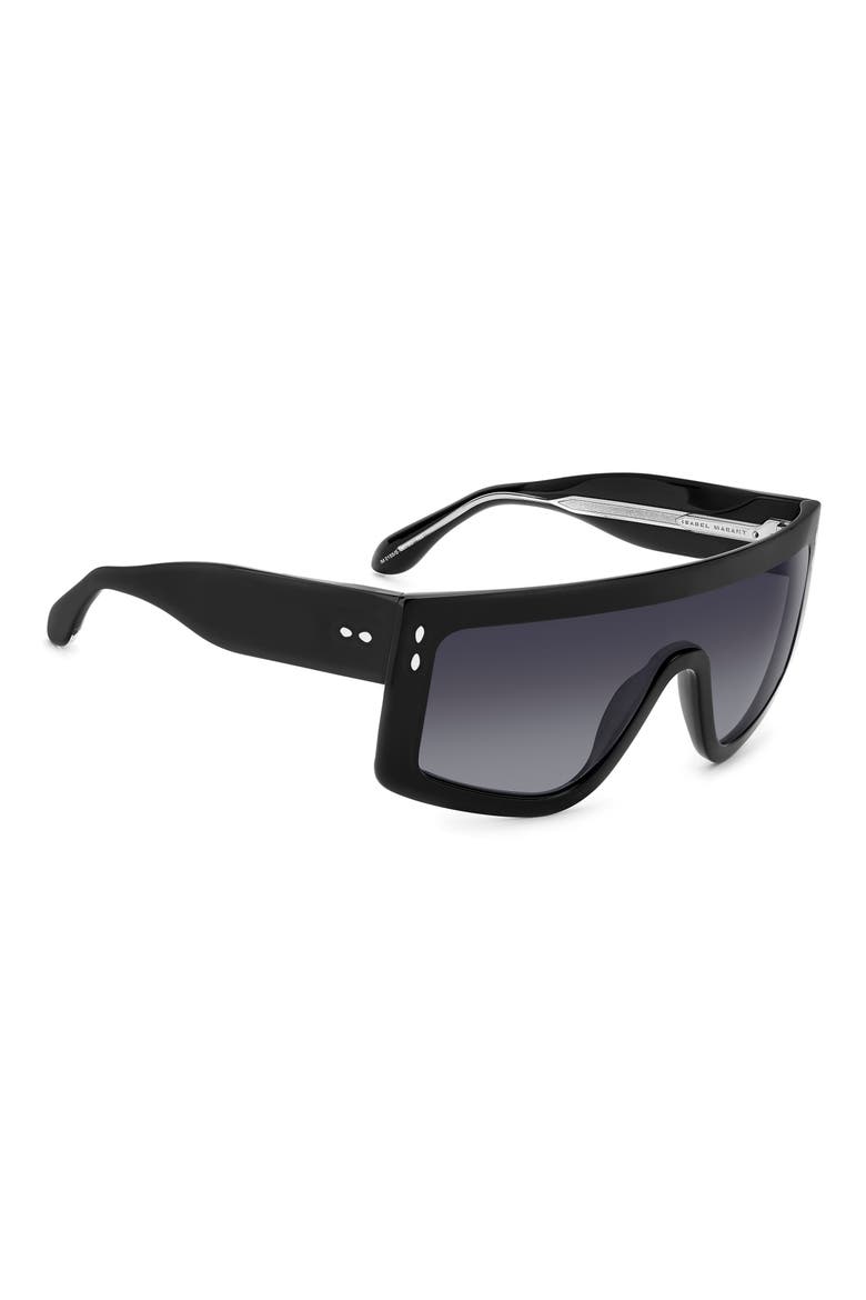 99mm Gradient Flat Top Sunglasses, Alternate, color, BLACK/ GREY SHADED