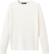 MANGO Crewneck Cable Stitch Sweater