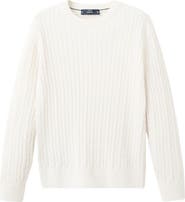 MANGO Crewneck Cable Stitch Sweater