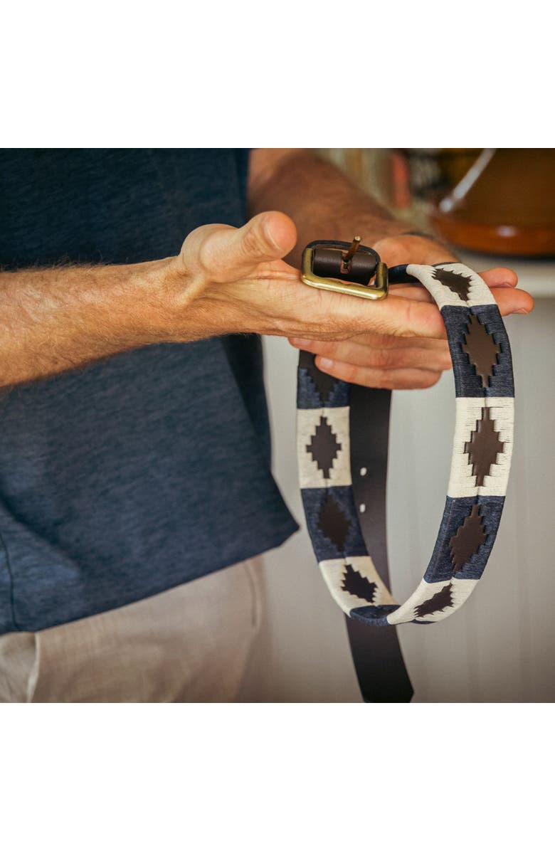 pampeano Jugadoro Belt, Alternate, color, Brown/Navy/Cream
