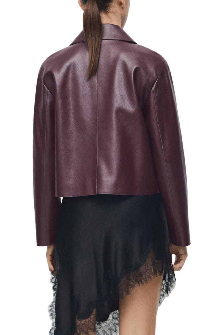 Sabina Faux Leather Jacket, Alternate, color, MAROON